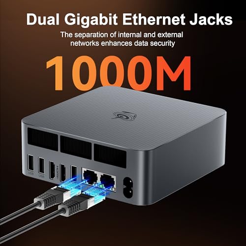 Image of Beelink Mini PC, 5650U Pro AMD Ryzen 5 (up to 4.2GHz) 16GB DDR4 RAM 500GB M.2 NVMe SSD Mini Desktop Computer, Dual LAN /Wifi6 /BT5.2 /USB3.2 /4K@60Hz Dual HDMI Display,Office /Home Micro PC