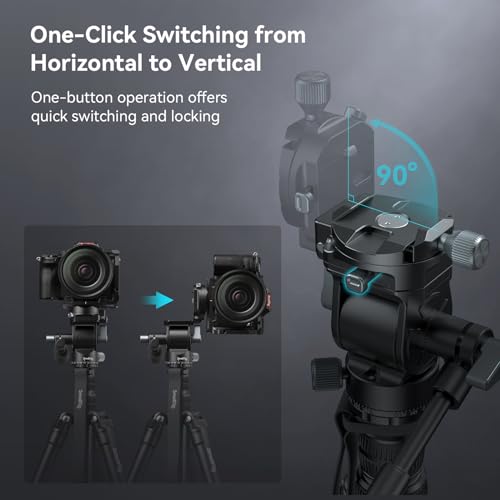Image of SmallRig CT195 73 inch Video Tripod, Camera Tripod Max Load 15kg /33lbs