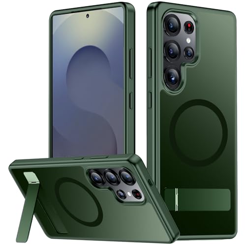 Image of SPIDERCASE Magnetic for Samsung Galaxy S25 Ultra Case, [Compatible with Magsafe][ Military Grade Drop Protection] with Invisible Stand Shockproof Slim Case for S25 Ultra 5G,Green