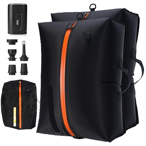 2 Pack Travel Vacuum Storage Bags with Wireless Pump, 44L Large Compression Bags for 22' Suitcases+, IP68 Waterproof, 1200mAh Rechargeable Pump for Clothes, Blanket, Luggage, Backpacking