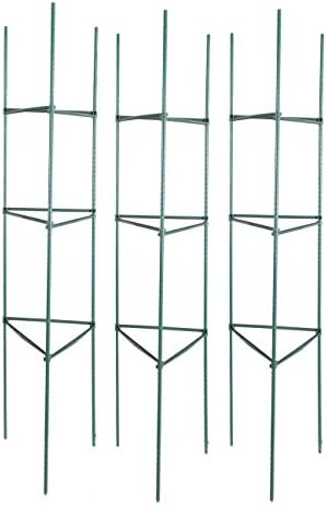 Tingyuan Tomato Cages 60 Inches Tomato Plant Stakes, Pack of 3