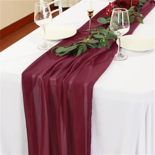 Chemin de table mousseline rose : solution drapée pour décoration de table - 8