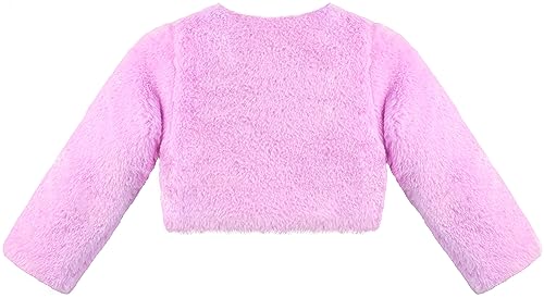 Image of Lilax Girls Cozy Faux Fur Long Sleeve Crew Neck Dress Coat