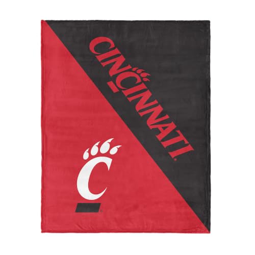 Northwest NCAA Cincinnati Bearcats Halftone Silk Touch Throw Blanket, Ultra Soft Plush Polyester, Lightweight Warm Decorative Fan Gift, 46 x 60 in