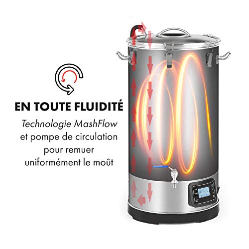 KLARSTEIN Mundschenk - Cuve de brassage, Cuve fermentation bière, MemoryBrew, Ecran LCD, Inox 304, Avec tamis et récipient à grains, Chauffage de 3000 W, 65 L - Argent - Image 5