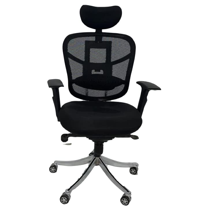 Image of Lakdi The Furniture Co High-Back Office Chair Upholstery Primium Mesh Director & Executive Chair Height Adjustable & Revolving Chair Metal Legs & WheelBase Best offfice Chair -(SSL 189)