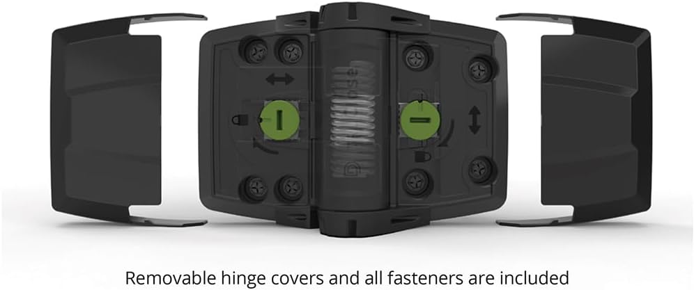 D&D Technologies TCHDMA1S3WT TruClose Multi-Adjust Heavy Duty S3 Gate Hinge, Self-Closing for Square Post Vinyl/Composite Gates up to 154 lb, Max Gap: 1 11/16", Min Post Size: 3", White, 2 Count
