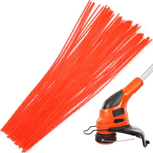 NOVWANG 60 Pack Universal Walk Behind String Trimmer, String Trimmer Line 21.25 Inches x 0.155 Inches Heavy Duty Trimmer Line Compatible with Mowers, Orange Nylon Trimmer Line