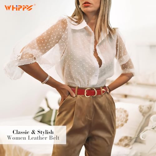 WHIPPY Women Leather Belts for Jeans Pants Dress Fashion Gold Buckle Ladies Waist Belt Casual Women Belts2