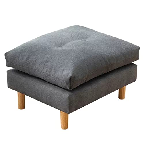 Reposapiés rectángulo para sofá gris oscuro y taburete de tocador de madera 2