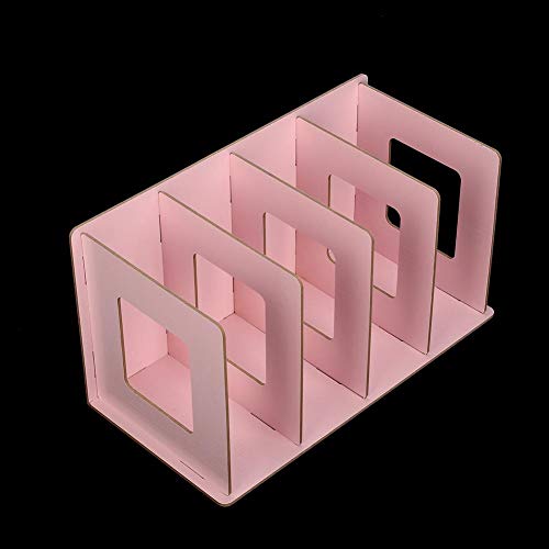 Antilog Desktop Bookshelf Wooden Diy Desktop Bookshelf Rack Books Dvd Storage Magazine Holder For Students Kids Adult(Pink) #TOP1