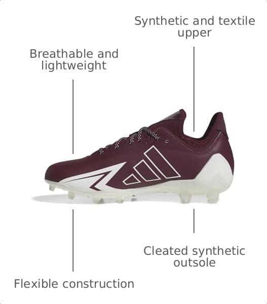 adidas Men's Adizero Electric.1 American Football, Team Maroon/White/Team Maroon, 7.5 by adidas - Used condition - Image 3