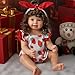 BABESIDE 3Pcs Reborn Baby Doll Clothes for 17-22 Inch Dolls,Strawberry Outfit Set with Magnetic Pacifier, Cute Baby Doll Accessories for Newborn Reborn Girl Dolls