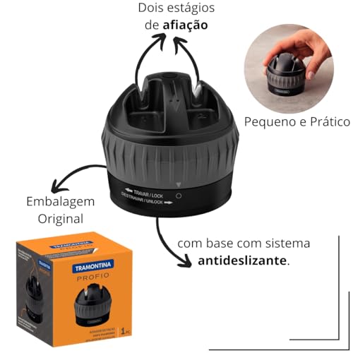 Tramontina Jogo de Churrasco Tradicional 4 Peças Com Amolador de Facas e Faca para Carne
