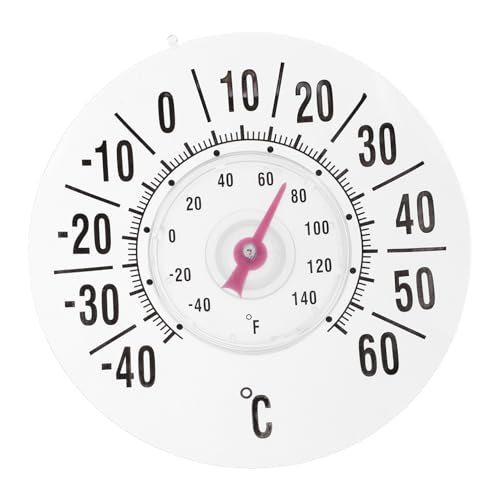 PHENOFICE Fensterthermometer Analog Mit Starkem Saugnapf Hochpräzises Innenthermometer Für Babyzimmer Und Außenbereich Klares Display Tragbar