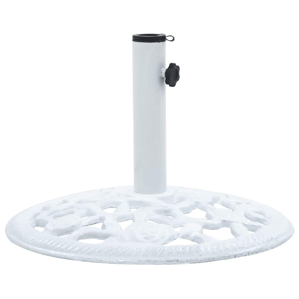 Supporto per ombrellone bianco, 12 kg, in ghisa, per asta da 35, 38, 48 mm, adattatore e fissaggio per balcone, terrazza, giardino, stabile in caso di vento