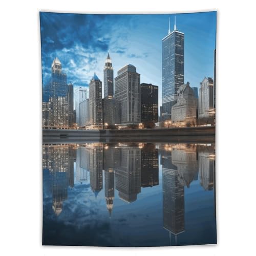Tapisserie Chicago en polyester YKUDBN grand format pour deco murale