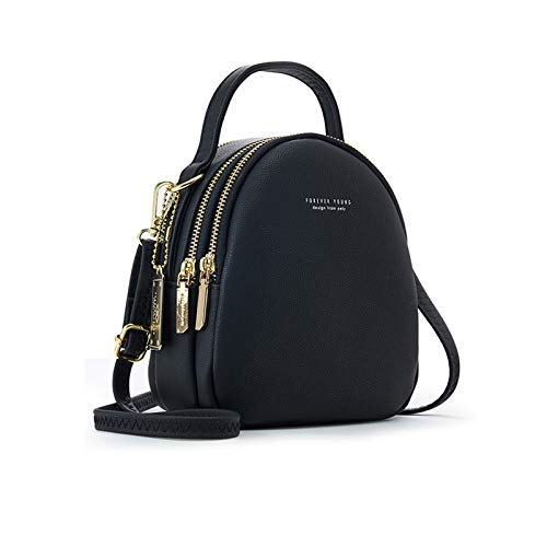 PORRASSO Mini Mochila Mujer Moda Bolso Muchacha Impermeable Bolsa de Hombro con Orificio para...