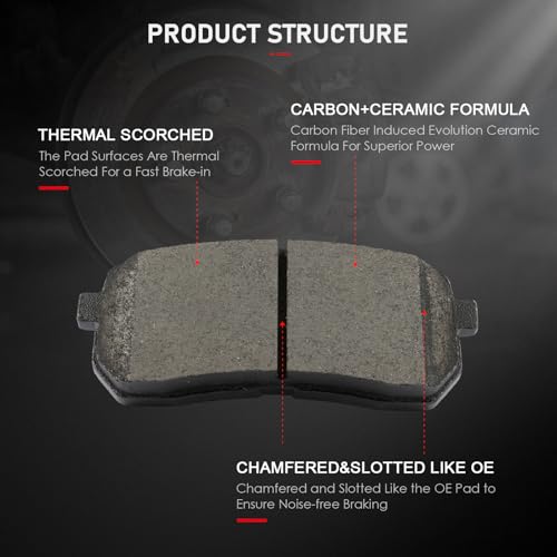 Image of cciyu D1302 Rear Ceramic Disc Brake Pads Kit For Hyundai For Veracruz 2007-2012,For Kia For Sedona 2015-2021
