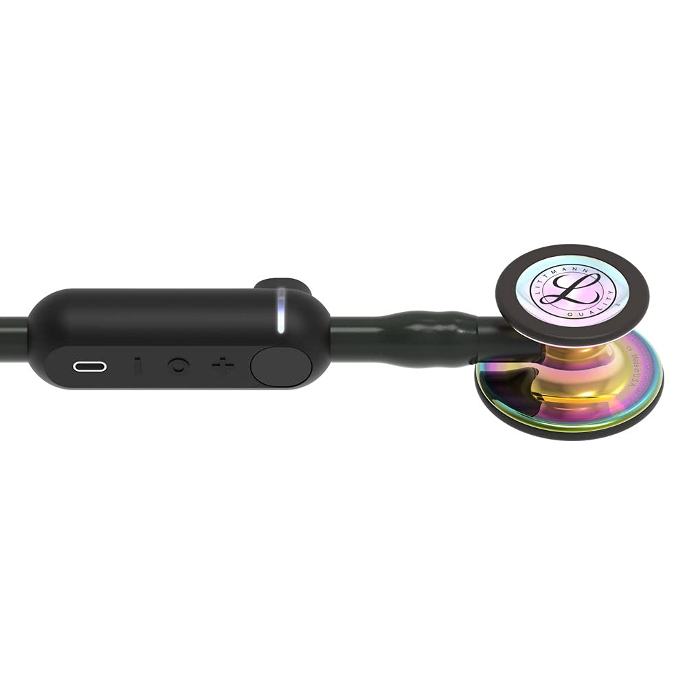 3M Littmann Core Digital-Stethoskop MIT GRAVUR Digitalstethoskop (Rainbow-Schwarz)