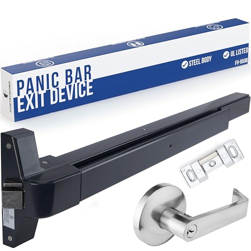 FORTSTRONG Panic Bars for Exit Doors Push Bar Panic Exit Device Commercial Door Push Bar Hardware with Crash Bar Emergency Door Opener Lock Keypad Compatible Heavy Duty - Grade 1 UL & ADA Compliant