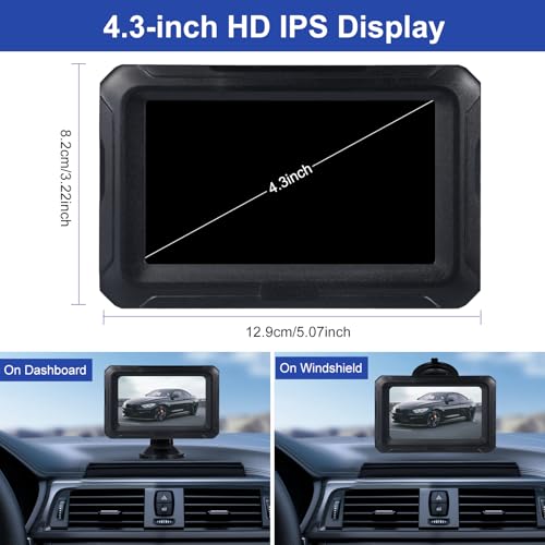 Image of Docooler Backup Camera, Rear View Camera with 4.3-inch IPS Monitor, AHD Night Vision Backup Camera, 150 Wide-Angle, DIY Adjustable Guide Lines, IP68 Waterproof Reverse Camera for Car, Truck, RV, SUV