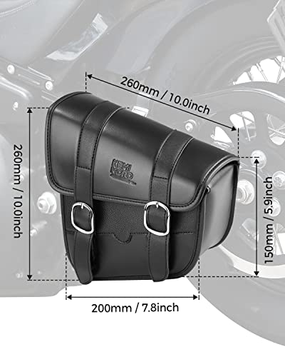 KEMIMOTO Motorcycle Swingarm Bag, Left Side Solo Bags Swing Arm Bags with Synthetic Leather for Softail Models Dyna Low Rider Fat Bob