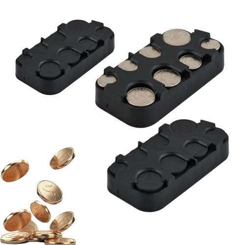 3 Pcs Monnayeur, Trieur 8 Compartiments avec Fixation Rapide, 2 euros à 1 Centime, Rouleau Piece de Monnaie pour 3x48 Piece, Porte Caisse Monnaie Billet...