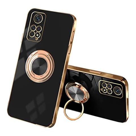 Tiwinxing Compatible with Xiaomi Redmi Note 11 Pro Case Silicone Shockproof Redmi Note 11 Pro 5G Phone Case Anti-Scratch Ultra Thin Phone Cases with Magnetic Ring (Redmi Note 11 Pro, Black) Cover