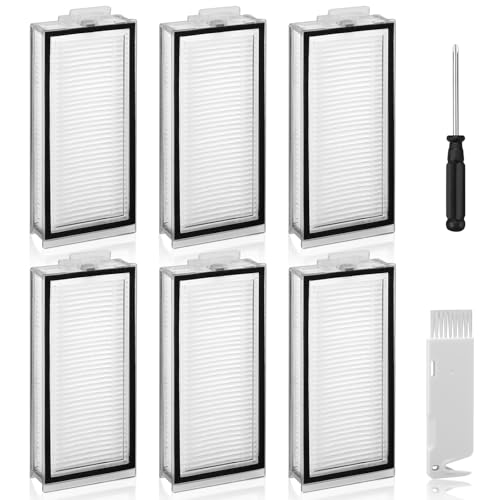 6 Stück Filter für Roborock Q5 Max+/Q7 Max/ Q7 Max+/ Q7/ Q7+/ Q8 Max/ Q8 Max+/Q5 Pro/ Q5 Pro+/ T8 Roboter Staubsauger Ersatzteil Ersatzfilter für Roborock Hepa Filter Waschbar Wiederverwendbar