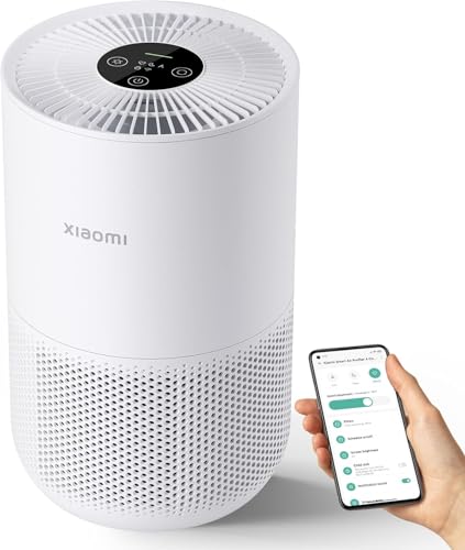 Xiaomi Purificador de Aire Inteligente 4 Compact para habitación, Filtro HEPA, CADR 230 m³/h, Silencioso,Elimina 99,97% Polen/caspa de mascotas/Alergias/Humo,Modo sueño mesa/cama, Control app/voz