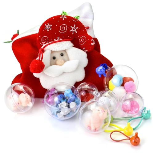 Miniatura 6 de Qwork 20 Bolas De Plástico Transparentes, Ø8cm Bolas Navidad Transparentes, Bolas De Plástico Para Rellenar