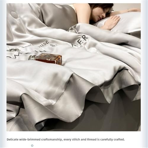 Ensemble de draps satin couleur unie parure de lit 4 pièces été