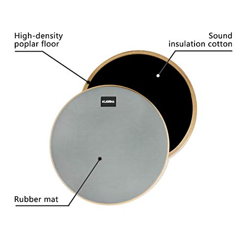 LAGRIMA 12 Inch Professional Silent Drum Practice Pad With Snare Drum Stand Adjustable Kit, Dumb Drum Beginner Rubber Practice Pad, 11.4\'\' Dia Drums，Gray - Thumbnail 3
