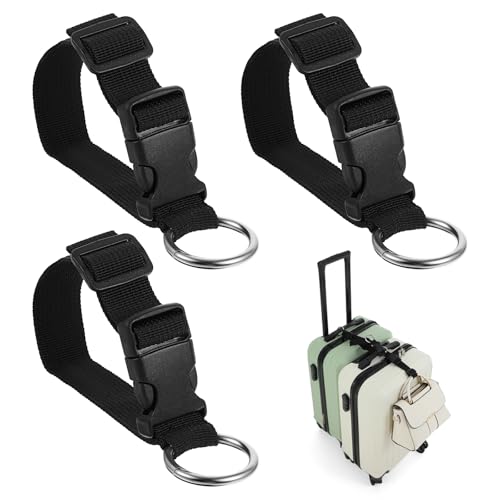 3 Pack Luggage Straps with J Hooks, Adjustable Travel Belt