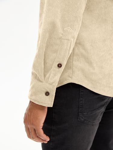 Image of Comdecevis Men's Corduroy Shirt Long Sleeve Shacket