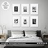 MONOKO® - Lot de 6 posters de salon - Qualité supérieure - Pour chambre à coucher - Ensemble de 6 tableaux muraux élégants - Sans cadre (Fashion, noir et blanc, 6 x A4) - 21 x 29,7 cm