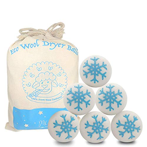 Wool Dryer Balls 6 Pack Organic Eco Superior Quality Reusable Tumble Laundry Drying Balls Natural Fabric Softener & Anti-Static(7cm) by MG MULGORE