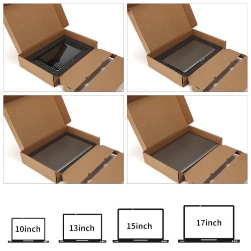 Image of CRUGLA Laptop Shipping Box with Cushioned Foam, Up to 17 inch Corrugated Cardboard Mailer for Laptop Notebook Shipment, Secure Packaging Solution, 1 Pack