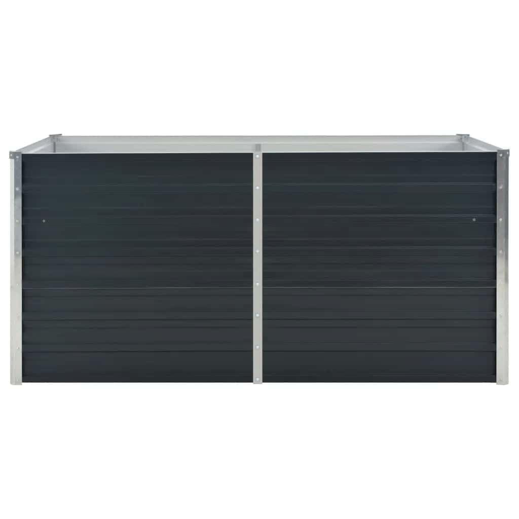 Jardinière surélevée anthracite 160 x 80 x 77 cm en acier galvanisé pour jardin, balcon, terrasse – Jardinière de jardin robuste et durable avec bords de sécurité, grand espace de