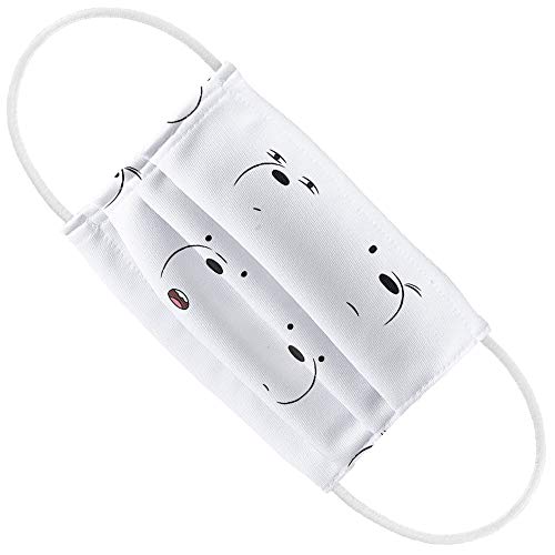 We Bare Bears Kids Ice Bear Pattern 1-Ply Reusable Face Mask Covering with Adjustable Nose Wire