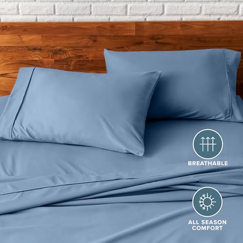 Image of Bare Home Microfiber Pillow Cases - Standard /Queen Size Set of 2 - Cooling Pillowcases - Double Brushed - Coronet Blue Pillowcases 2 Pack - Easy Care (Standard Pillowcase Set of 2, Coronet Blue)