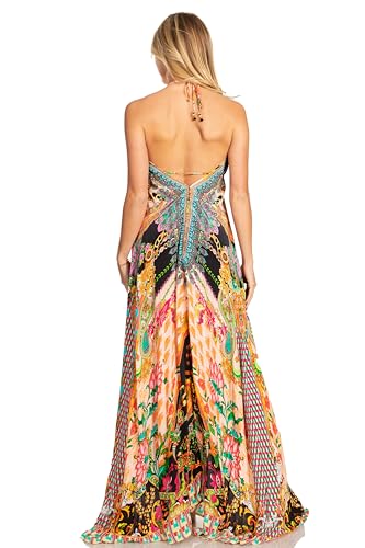 Image of Sakkas Lizi 2025 Womens Maxi High-Low Halter Handkerchief Long Dress Beach Party