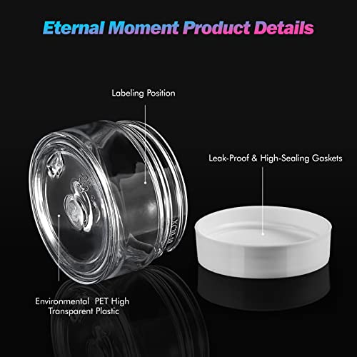 Image of Eternal Moment 36 Pack 1 OZ Plastic Jars Clear Cosmetic Container with Lids