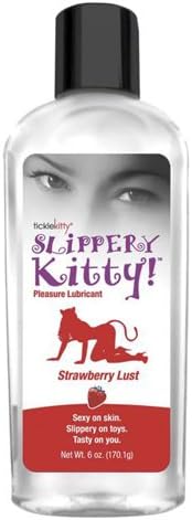 Tickle Kitty Slippery Flavored Water Based Lubricant, Strawberry Lust, 6 Ounce
