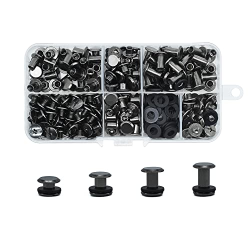 120 Set Chicago Screw Posts, Rivet Chicago Binding Screws, Metal Rivet Replacement Repair for Bags Craft, Collar, Harness