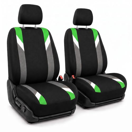 Image of FH Group FB033GREEN102 Bucket Seat Cover (Modernistic Airbag Compatible (Set of 2) Green)
