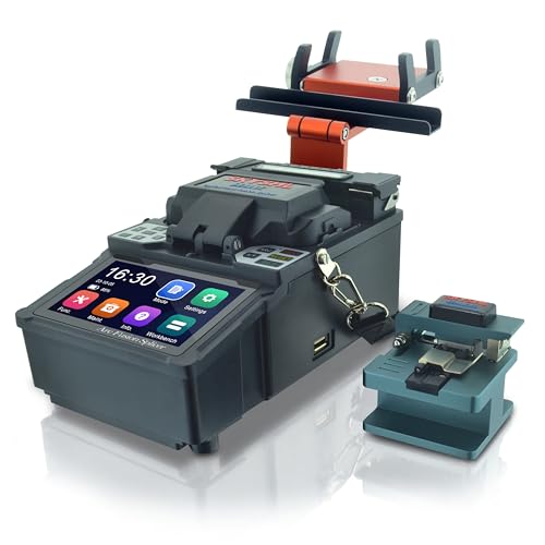 SKYSHL Alineación de Núcleo ARC Fusionadora de Fibra Óptica con 10xElectrodos y Pantalla Táctil de 4,3" Baja Pérdida de Empalme Mini Fusion Splicer Auto Empalmadora de Fibra Óptica -SS411F-511