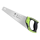 35cm Holz-Handsäge, 11 Zähne pro Zoll (TPI), Universelle Handsäge mit rutschfestem ergonomischem Griff und rostfreier Klinge (Green, 35cm)