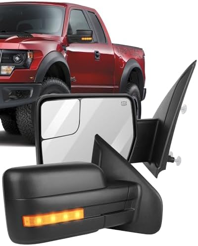 Tow Mirrors For 04-14 Ford F150 Chrome Power Heated Auxiliary Clearance